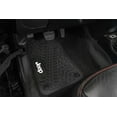thumbnail image 2 of Flextread Floor Mats for 18-24 Jeep Wrangler JL 2-Door - Mopar Licensed Factory Fit - Black w/ Tan Jeep Insert - 100% Made in USA, 2 of 5