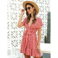 thumbnail image 5 of Minivestido evasé con escote pronunciado floral de florecitas para mujer TUNC Sencillez, 5 of 5