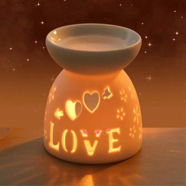 Calentador de cera de cerámica, diseño de amor, quemadores de fusión de cera, difusores de velas para decoración del hogar y dormitorio, regalos
