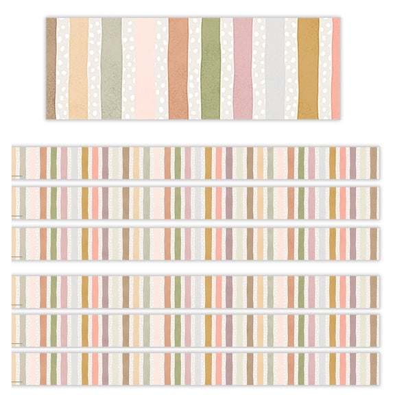 Teacher Created Resources Terrazzo Tones Stripes Straight Border Trim, 35 Feet Per Pack, 6 Packs