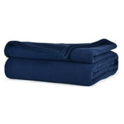 Rifz BMLNB1089028 BML Collection Fleece Blanket, Navy Blue - King Size - Pack of 2