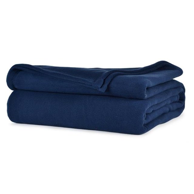 Rifz BMLNB1089028 Couverture Polaire Collection BML&44; Bleu Marine - King Size - Pack de 2