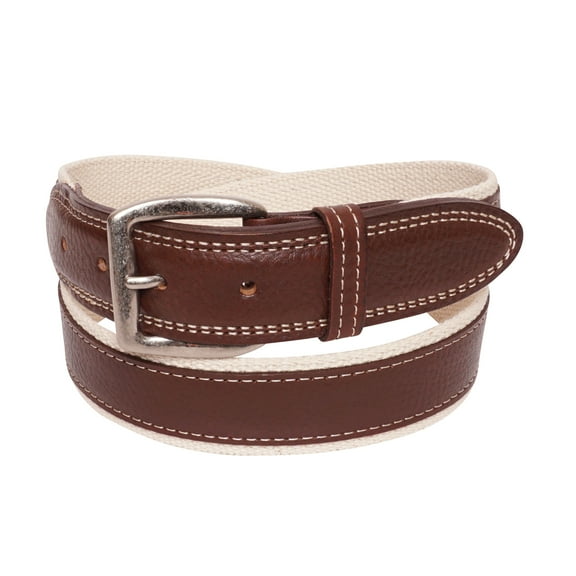 YRI Belts Men's Brown Textured Leather Belt on Web (Made in USA)