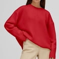 thumbnail image 2 of FAIWAD Women's Knit Ribbed Sweater Round Neck Drop Shoulder Casual Loose Pullover Sweater, 2 of 5