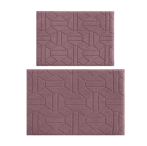 Better Homes & Gardens 2-Piece Paver Diamond Tufted Memory Foam Bath Rug Set, Violet Gem, 17 in x 24 in & 20 in x 30 in