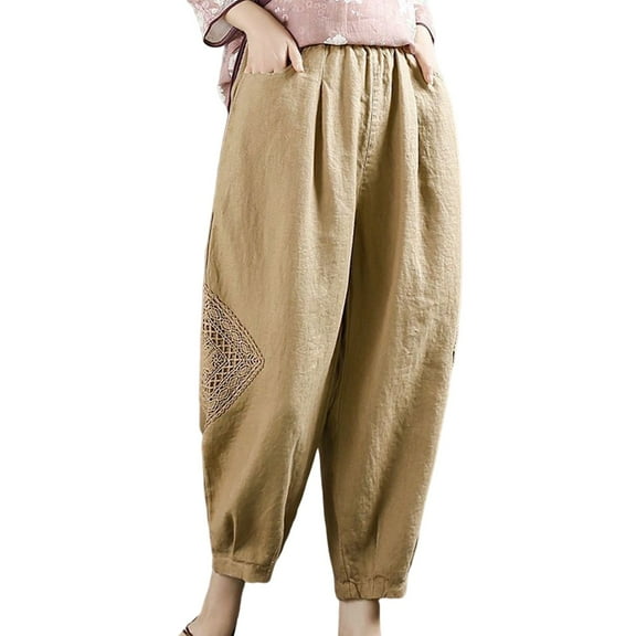 SIYUDAN Womens Pants Casual Pants Khaki Adult Work Pants For Women Lightweight Pants Women Wide Leg Pants For Women With Pockets Summer Pants For Women 2025