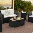thumbnail image 2 of Gymax 32''x 20'' Propane Rattan Fire Pit Table Set w/ Side Table Tank & Cover 40,000 BTU, 2 of 10