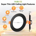 thumbnail image 4 of MAILCOS 4 Inch 5CCT Black Ultra-Thin LED Recessed Ceiling Light with Junction Box, 2700K-5000K Selectable, 1050LM High Brightness, 0%-100% D, 4 of 7