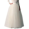 thumbnail image 2 of Kcocoo Womens Pleated Gauze Princess Mesh Skirt Adult Tutu Dancing Skirt Polyester White, 2 of 4