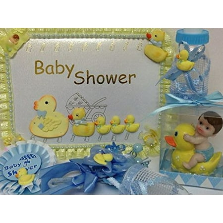 Baby Shower Set Guest Book Favors Corsage Badge Duck Theme