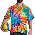 thumbnail image 4 of tie dye131 Men's Short Sleeve Spread Collar Hawaiian Shirts, Casual Printed Button Down Summer Beach Tops, Unisex Men's Shirts, 4 of 6