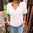 thumbnail image 3 of Mittory Women's Oversized Sweaters Batwing Short Sleeve Loose V Neck Button Henley Tops Pullover Knit Jumper, 3 of 7