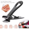 thumbnail image 2 of Nail clippers 16mm wide jaw opening for thick nails stainless steel black, 2 of 5