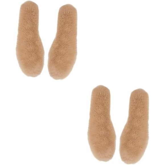 EcoNesxp pairs of imitation rabbit fur insoles thickened shoe replacement pads insoles winter height-increasing shoes comfortable insoles cool insoles thickened warm insoles brown creative multifunct