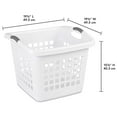 thumbnail image 2 of Sterilite Ultra 1.75 Bushel Plastic Dirty Clothes Laundry Basket Hamper, White, 2 of 2
