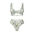thumbnail image 5 of Honeii Wisteria Flower Print Women’s Bikini Set,Two Piece Swimsuit Bathing Suits,Stylish High Elasticity Swimwear for Beach and Pool, 5 of 7
