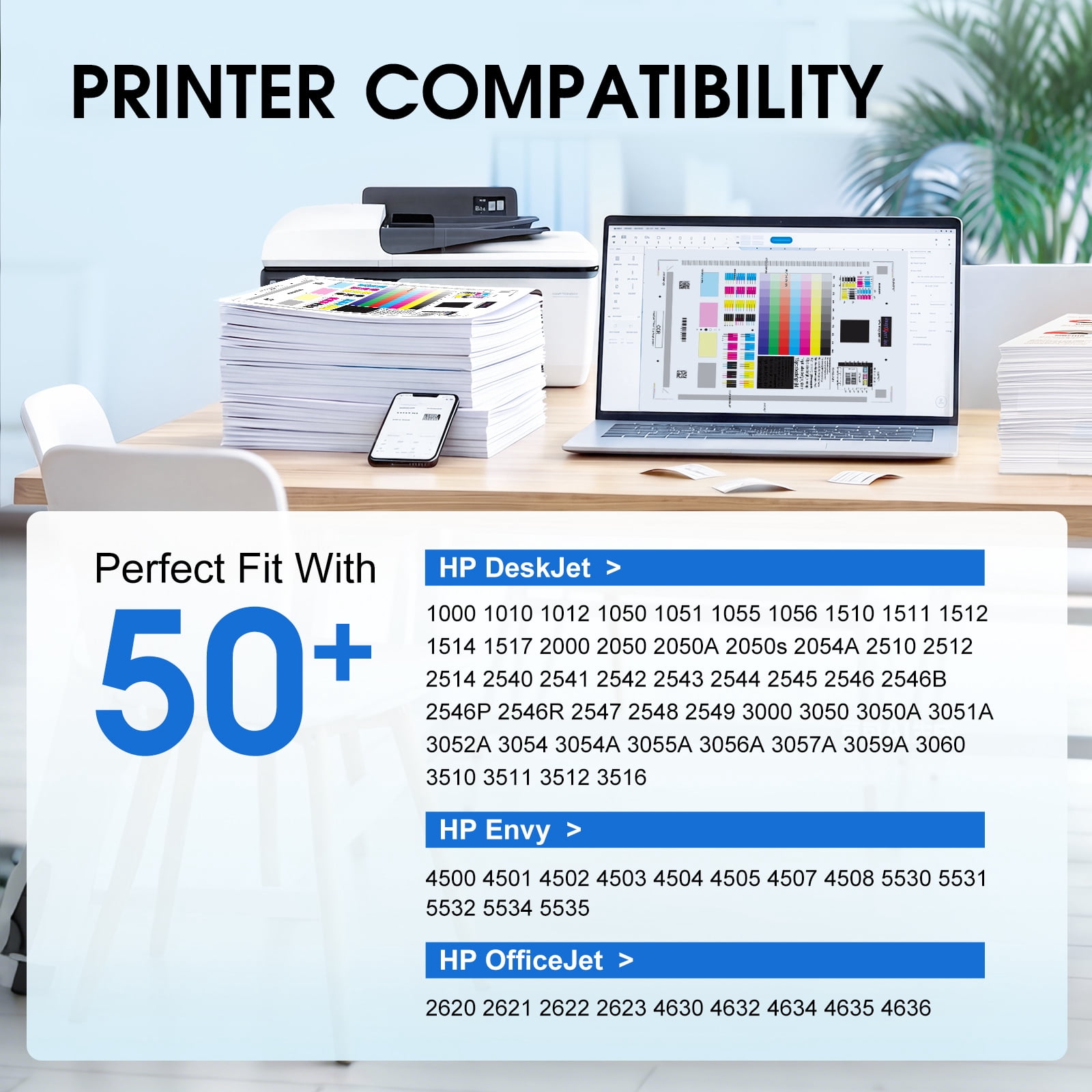 61XL Ink Cartridge Compatible for HP 61 Ink Cartridge Combo Pack for HP 61 Black Ink for Envy 4500 5530 4502 Printer