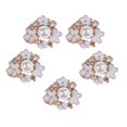 thumbnail image 1 of 5 Piezas De De Imitación De Flor De Perla Conector De Hebillas De Parte Posterior Plana Para Accesorios Para La Cabeza Accesorios Pa Gloria Botones de la flor de la perla, 1 of 9