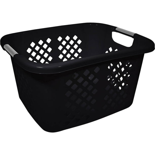 Home Logic's The Black Laundry Basket 1.5 Bu Comfort Carry Handle