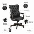 thumbnail image 3 of Bush Furniture Key West High Back Tufted Office Chair, Black Leather, 3 of 6