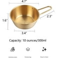 thumbnail image 3 of 2-Pack Makgeolli Bowls, 304 Stainless Steel Korean Traditional Bowls Rice Wine Bowl with Handle, Hiking Soup Dish, Food Bowl Camp Cup, 4.7 Inch, 10 Ounces (Gold), 3 of 14