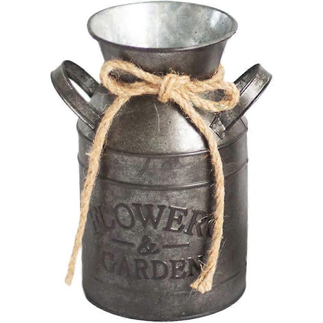 KAIYANG Jarrón de flores vintage, maceta de hierro, jarra de leche, jarrón decorativo de estilo rústico