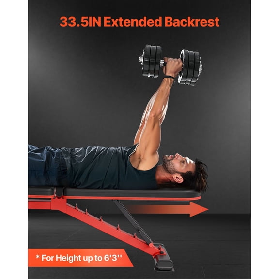 Folding Weight Bench for Home Gym, 1200lbs Capacity Adjustable Bench Press for Strength Training, Compact Flat Exercise Bench with Quick Release