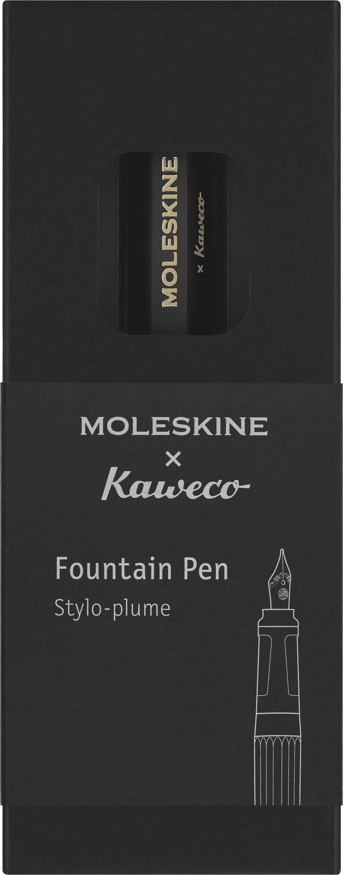 Moleskine Kaweco Fountain Pen, Black, Medium Nib, Blue Ink