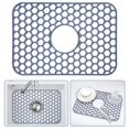 thumbnail image 1 of Bestjing Protectores de fregadero de silicona para fregadero de cocina con drenaje central – 18.2 x 12.5 pulgadas, accesorio para alfombrillas de fregadero de cocina, antideslizante, resistente al cal, 1 of 5