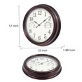 thumbnail image 3 of Vigorwise 12 inch Outdoor Wall Clock, Plastic Waterproof Wall Clock with Temperature & Humidity, Water Resistant Wall Clock, Silen, 3 of 6