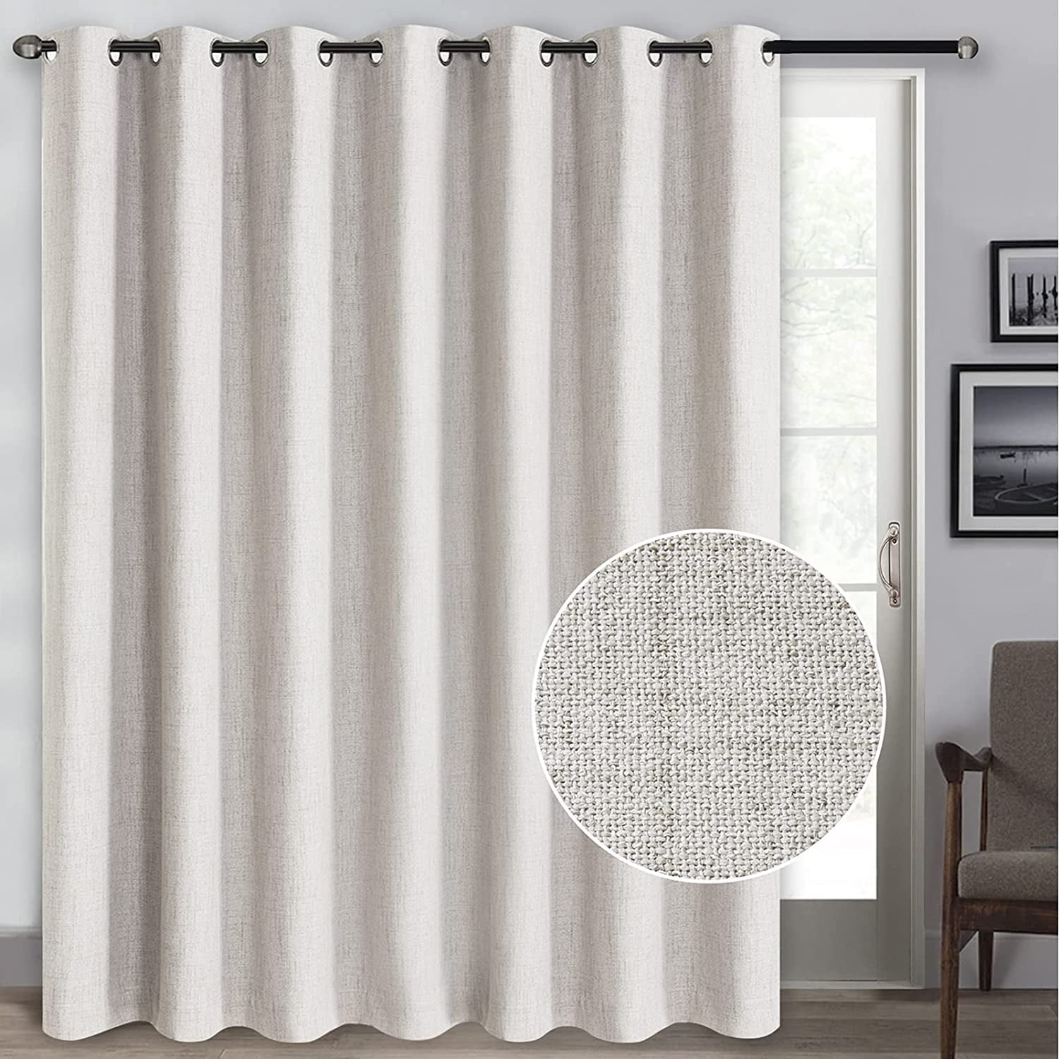 100 Blackout Curtains Sliding Door For Living Room Linen Textured Patio