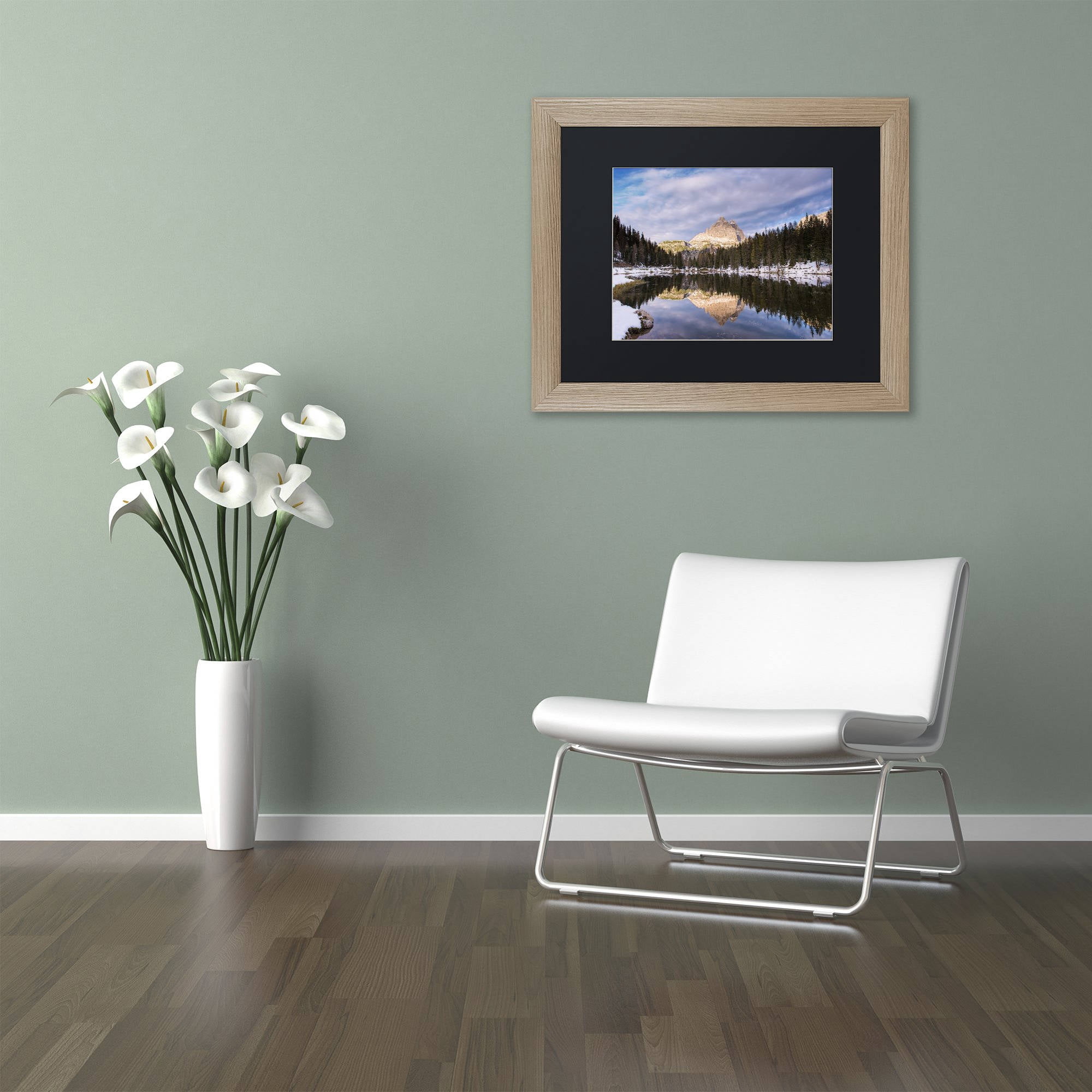Trademark Fine Art "Peaks Of Lavaredo" Canvas Art by Michael Blanchette Photography Black Matte, Birch Frame
