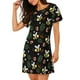 thumbnail image 2 of Fotbe Bees Bata de Dormir para Mujer con Estampado, Camisón de Algodón de Manga Corta, Ropa de Dormir Casual, 2 of 6