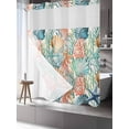 thumbnail image 3 of No Hook Shower Curtain with Snap-in Liner, Coastal Beach Waterproof Fabric Bathroom Curtains, Nautical Summer Coral Starfish Shell Bath Curtains & Mesh Top Window Standard 72"x72", 3 of 9