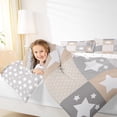 thumbnail image 4 of Feelyou Cartoon Orange Stars Full Size Comforter Sets for Kids, Polka Dots Patchwork Bedding Comforter Set, Buffalo Plaid Reversible Bedding Sets, Lightweight Room Decor, 3 Pieces, 4 of 8