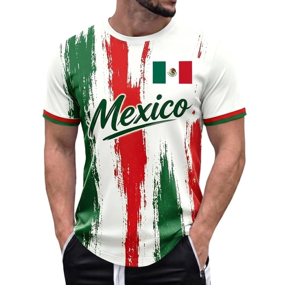 2026 new Mexico Soccer Jersey Men Shirts Short Sleeve Casual Crewneck Pullover Summer Tops Soccer Shirt for Men Indoor Outdoor Activities Daily Wear