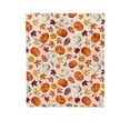 thumbnail image 2 of Seyotauo Fall Pumpkins Throw Blanket, Autumn Orange White Pumpkins Leaves and Berries Soft Warm Fleece Blanket for Living Room Couch Bed Chair or Dorm, 28"x40", 2 of 6