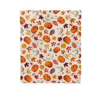 OAVQHLG3B Fall Harvesting Pumpkin Blanket Orange Yellow Cream Autumned Color Print Thanksgiving Throw Blanket Lightweight Warm Soft Blanket