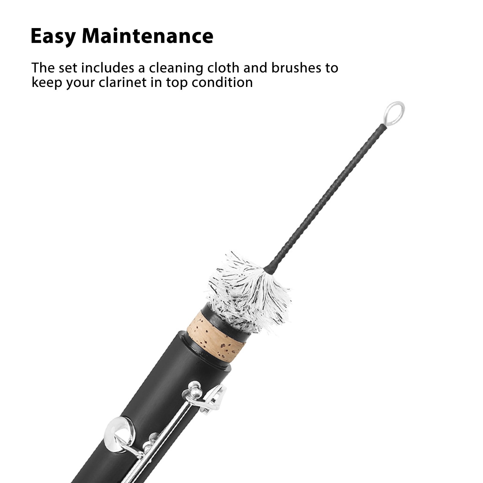 Clarinet,Professional Clarinet Kit Stand Reeds Cloth Brush Professional Ebonite Stand Professional Bb Clarinet Brush Professional Clarinet Woodwind Brush Clarinet With 10 Clarinet Student