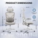 thumbnail image 3 of Yeshouse Silla de oficina ergonómica de malla con respaldo alto, lumbar ajustable, reposabrazos 3D, reposacabezas y reclinación, silla de escritorio giratoria y transpirable, 3 of 8