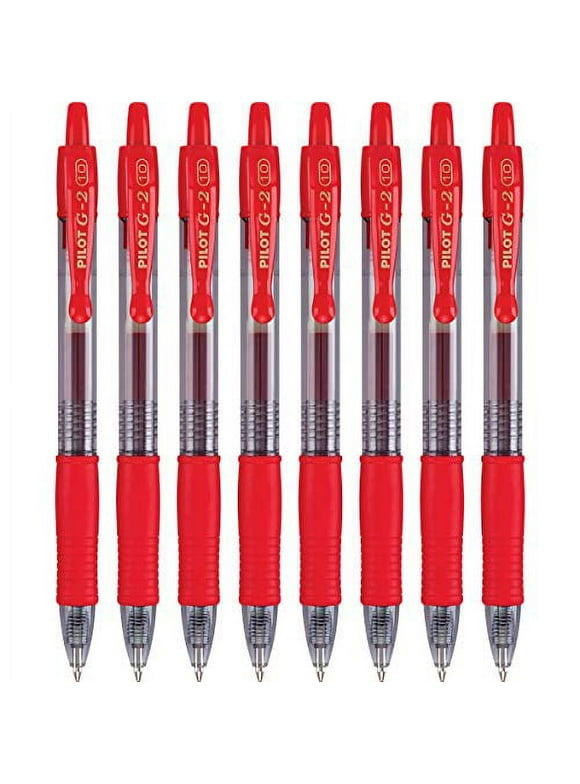 PILOT G2 Premium Refillable & Retractable Rolling Ball Gel Pens, Bold Point, Red, 8-Pack (15322)