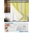 thumbnail image 3 of No Hook Cloth Fabric Shower Curtain with Snap in Liner, Yellow Beige Striped Waterproof Shower Curtains Set with See Through Top Window, Modern Farmhouse Retro Lines Bath Curtains Shower 60"x72", 3 of 6