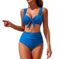 thumbnail image 2 of High Waisted Bikini Sets for Women Swim Suits 2026 Tummy Control Ruched Bikini Two Piece Bathing Suit Swimwear Royal Blue XL, 2 of 5