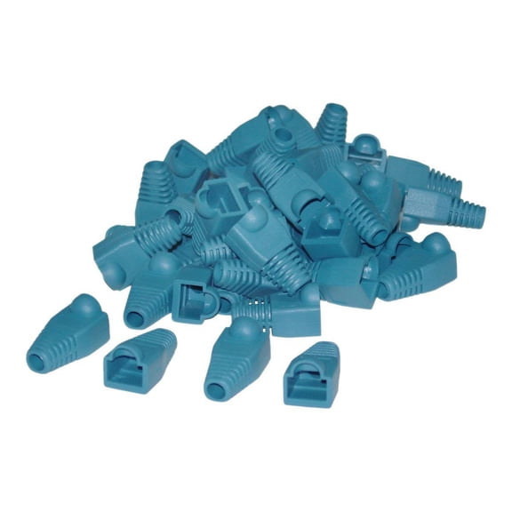 Cable Wholesale RJ45 Strain Relief Boots- Blue- 50 Pieces Per Bag
