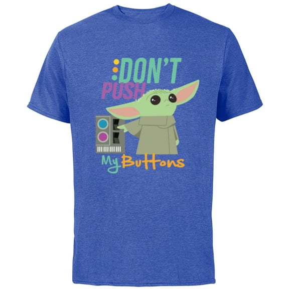 Star Wars The Mandalorian The Child Don't Touch My Buttons - Short Sleeve Cotton T-Shirt for Adults - Customized-Royal Heather