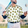 thumbnail image 5 of Rateoe Avocado Friends Pattern Men’s Baseball Short Sleeve Polo Shirt, Midweight Men's Shirt Golf Shirt Polo Shirts Quick Dry Short-Medium, 5 of 7