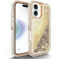 thumbnail image 7 of For iPhone 16 Case Glitter Floating Liquid Shiny Quicksand Case for Women Girls Heavy Duty Shockproof Protective Case Hard PC Bumper Soft TPU Cover，Gold, 7 of 7