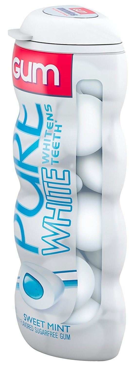 Mentos Gum Pocket Bottle, Pure White Sweet Mint, 1.06 Ounce Pack of 10