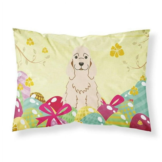 Carolines Treasures BB6094PILLOWCASE Easter Eggs Cocker Spaniel Buff Fabric Standard Pillowcase