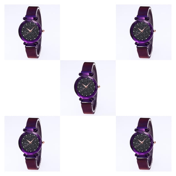 Inteprter Reloj Star Sky para mujer, correa de malla, de cuarzo analógico para novia, reloj de pulsera, regalo de vacaciones Type5 NO5